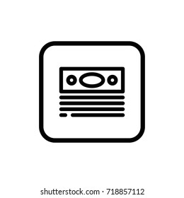Simple flat dollar pack or stack linear pictogram. Money outline vector icon.
