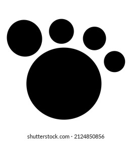 Simple flat draw dog or cat foot print icon vector.