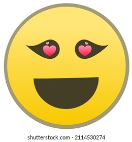 Simple flat draw in love emoji vector.
