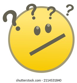 Simple flat draw wonder face emoji vector.