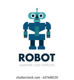 Simple Flat Droid Robot Logo Vector Stock Vector (Royalty Free ...