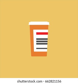 Simple flat drug bottle illustration