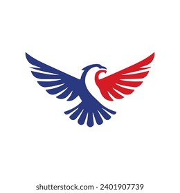 Simple Flat Eagle Logo Symbol on White Background