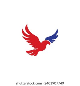 Simple Flat Eagle Logo Symbol on White Background
