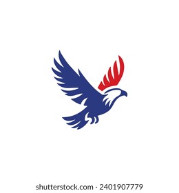 Simple Flat Eagle Logo Symbol on White Background