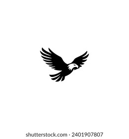 Simple Flat Eagle Logo Symbol on White Background