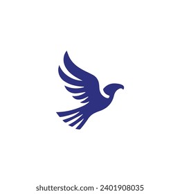 Simple Flat Eagle Logo Symbol on White Background