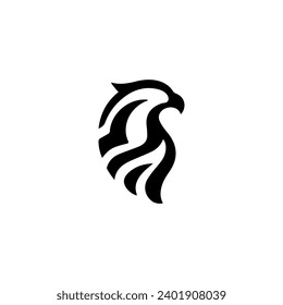 Simple Flat Eagle Logo Symbol on White Background