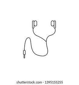 Simple flat earphone design icon