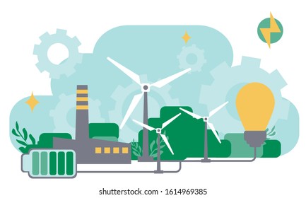 Simple flat Ecology connection concept background . Vector infographic 