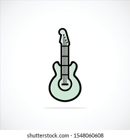 Simple flat electric guitar icon.