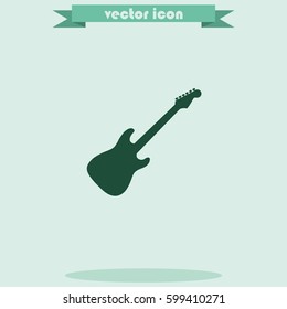 Simple flat electric guitar icon.