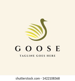 simple flat elegant goose bird logo icon vector template