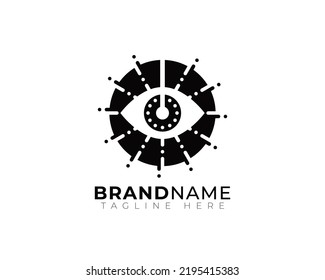 Simple Flat Eye Vision Laser Surgery Health Care Logo Template 