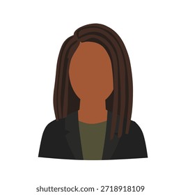 Simples plana sem rosto Retrato de uma mulher de negócios preta Ilustração