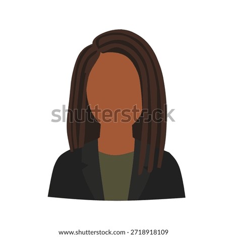 Simple Flat Faceless Portrait of a Black Businesswoman Illustration