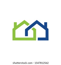 simple flat fancy house real estate vector logo design