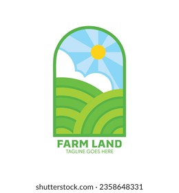 Einfaches Logo-Design für flache Farm-Plakate