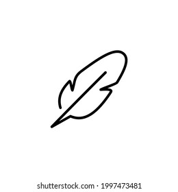 Diseño de ilustración de iconos simples de plumas planas, símbolo de plumas de silueta con vector de plantilla de estilo resaltado