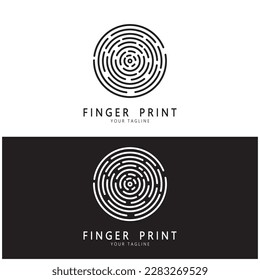 simple flat fingerprint logo,for security,identification,badge,emblem,business card,digital,vector