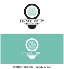 simple flat fingerprint logo,for security,identification,badge,emblem,business card,digital,vector
