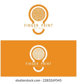logotipo sencillo de huellas digitales planas, para seguridad, identificación, placa, emblema, tarjeta de visita, digital, vector