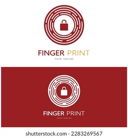 simple flat fingerprint logo,for security,identification,badge,emblem,business card,digital,vector