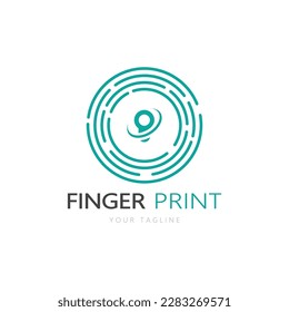 simple flat fingerprint logo,for security,identification,badge,emblem,business card,digital,vector