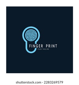 simple flat fingerprint logo,for security,identification,badge,emblem,business card,digital,vector