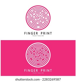 simple flat fingerprint logo,for security,identification,badge,emblem,business card,digital,vector