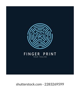 logotipo sencillo de huellas digitales planas, para seguridad, identificación, placa, emblema, tarjeta de visita, digital, vector