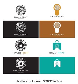 simple flat fingerprint logo,for security,identification,badge,emblem,business card,digital,vector