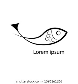 simple flat fish logo vector design