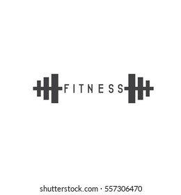 simple flat fitness vector illustration with barbell