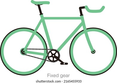 Simple flat fixed-gear bicycle vector illustration