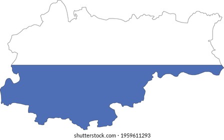 Simple flat flag map of the Polish regional capital city of Krakow, Poland