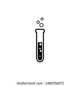 Simple flat flask icon. Symbol of science, medicine and research.