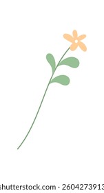 A simple flat flower design with a vibrant appearance. A flat plant design illustrates the beauty of nature. This graphic showcases a beautiful bloom, elegant in its simplicity, ideal for various