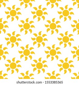 Simple flat flowers. sun with petals in the form of drops, seamless pattern.