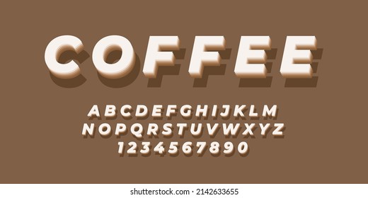 simple flat font alphabet effect