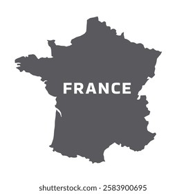 Simple flat France map grey vector