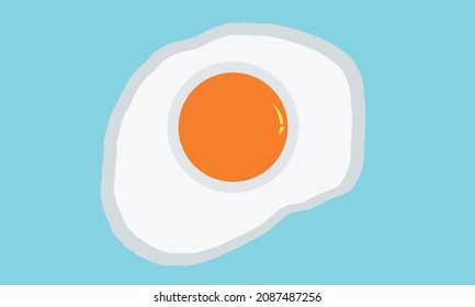 simple flat fried egg isolated vector