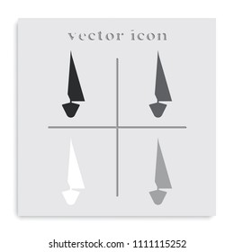 Simple flat front view sailboat black and white vector icon.