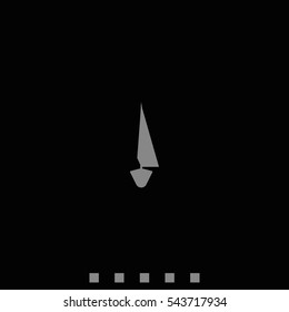 Simple flat front view sailboat icon.