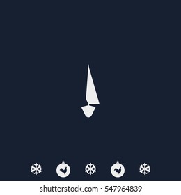 Simple flat front view sailboat icon.