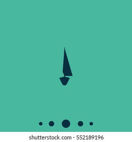 Simple flat front view sailboat icon.