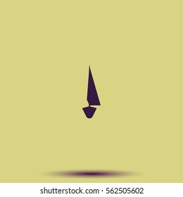Simple flat front view sailboat icon.