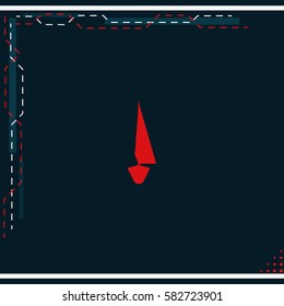 Simple flat front view sailboat icon.