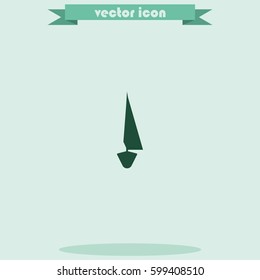 Simple flat front view sailboat icon.