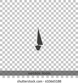 Simple flat front view sailboat icon.